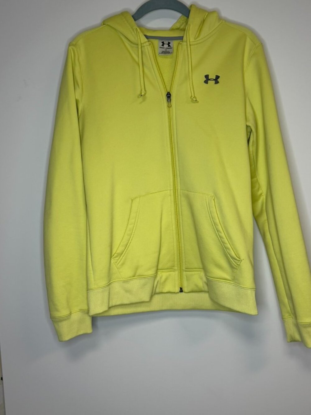 Under Armour Full-Zip Hooded Sweatshirt Bright Yellow -Size M